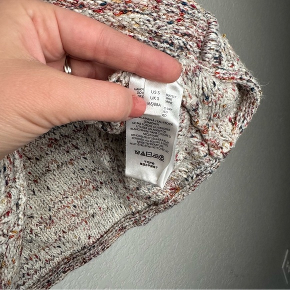 Anthropologie Pilcro Multicolor Chunky Cowl Neck Sweater | Marled Knit Small - Picture 7 of 10